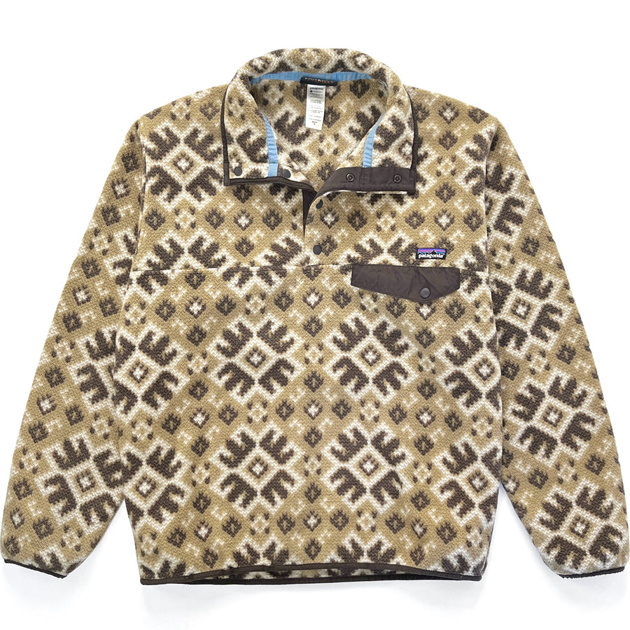 2013 Patagonia Printed Synchilla Snap-T Pullover, Aurora: Retro Khaki (M)
