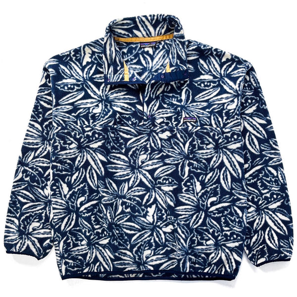 1994 Patagonia Printed Synchilla Snap-T, Tropical: Ink Blue (XL)