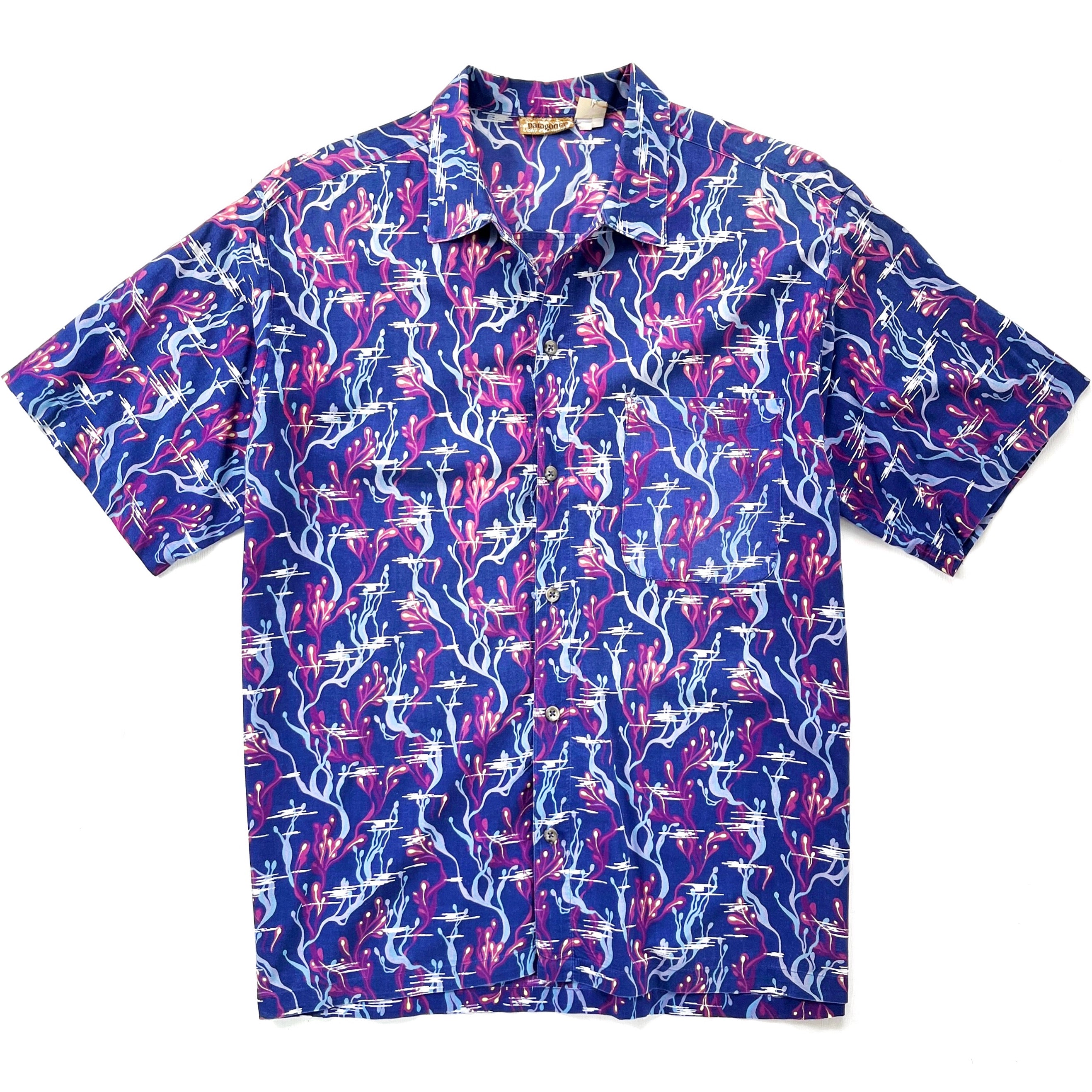 1993 Patagonia Air Conditioned Cotton Print Shirt, Coral Print (L)