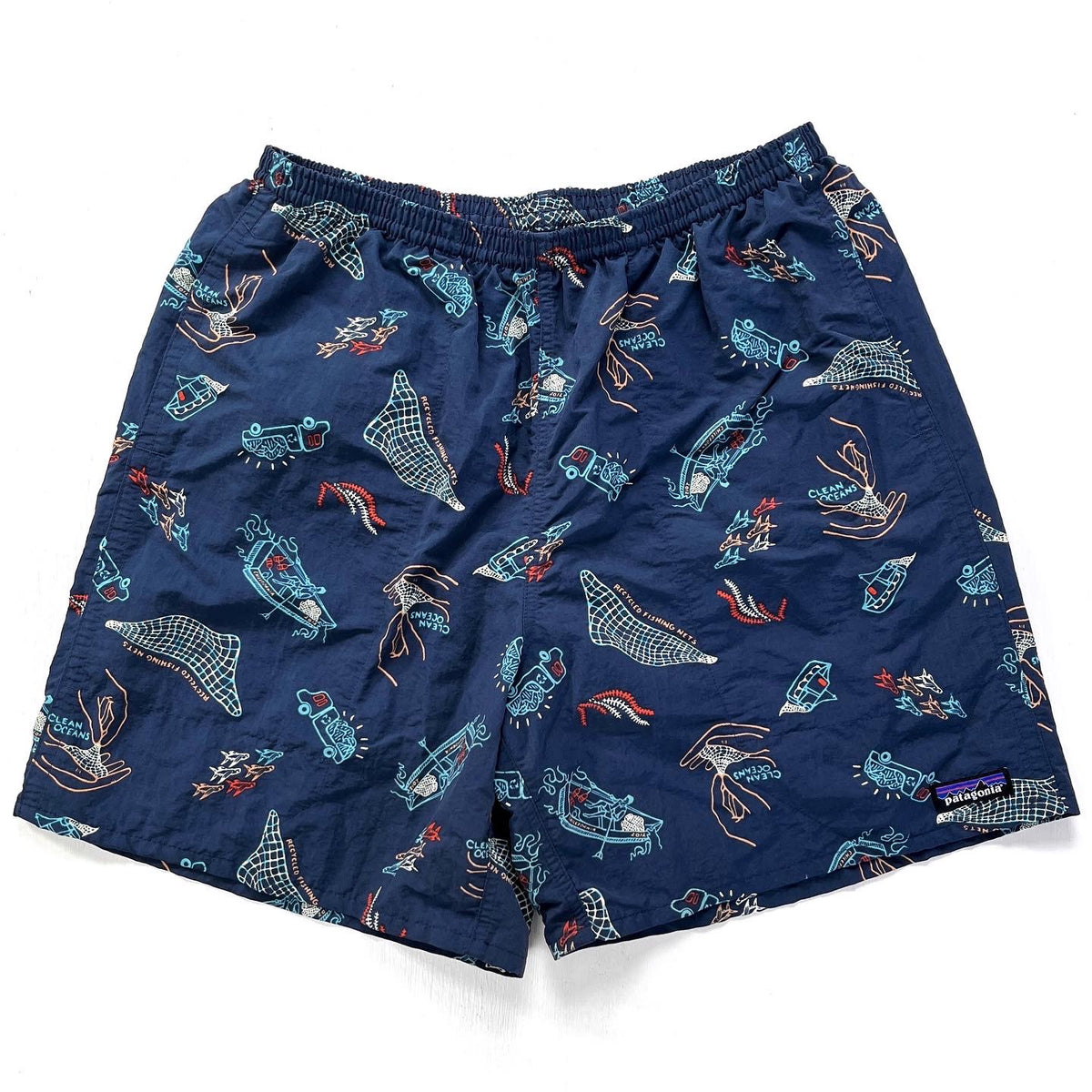 2022 Patagonia Mens 7” Printed Baggies Shorts, Clean Currents: Tidepool (L)