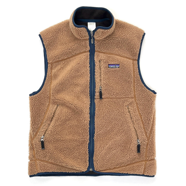 2007 Patagonia Lost Arrow Retro Pile Fleece Vest, Teakwood Brown / Navy (M)