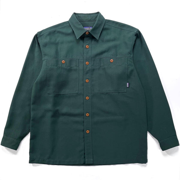 1997 Patagonia Mens Heavyweight Cotton Twill Work Shirt, Hunter (L)