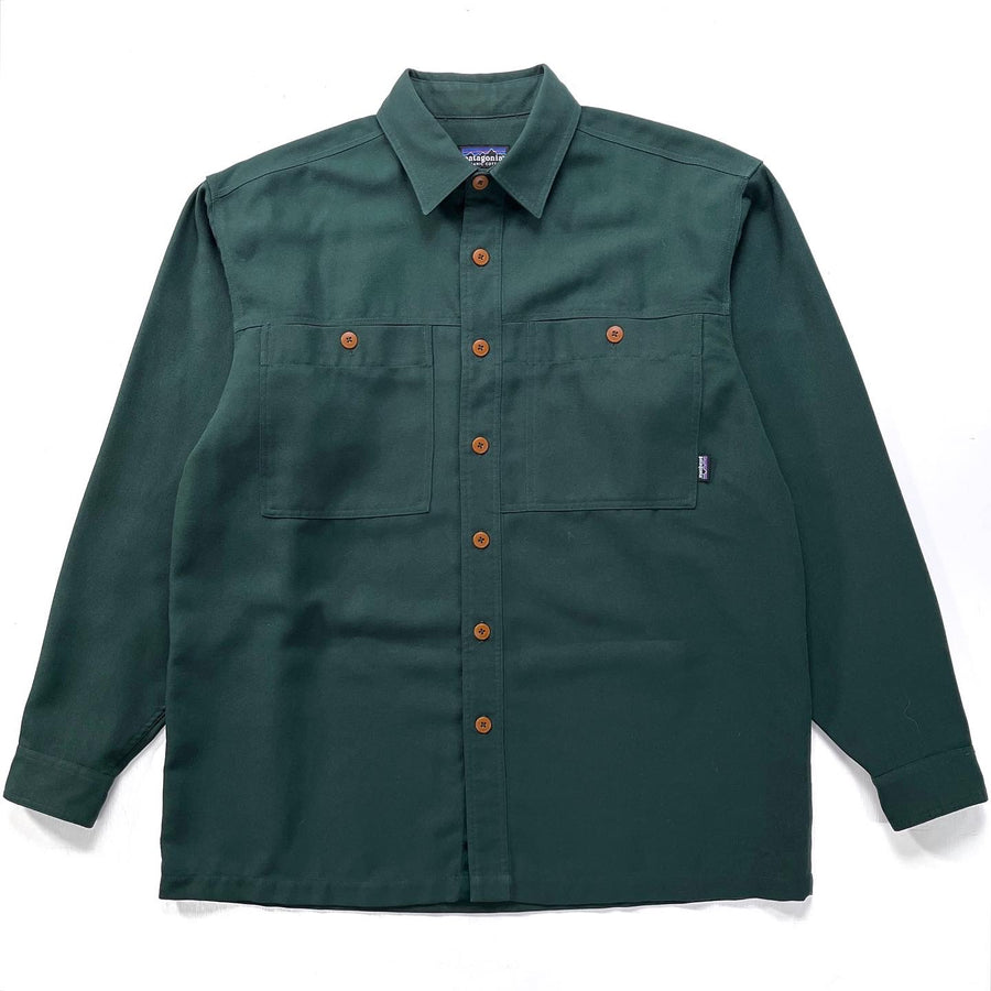 1997 Patagonia Mens Heavyweight Cotton Twill Work Shirt, Hunter (L)
