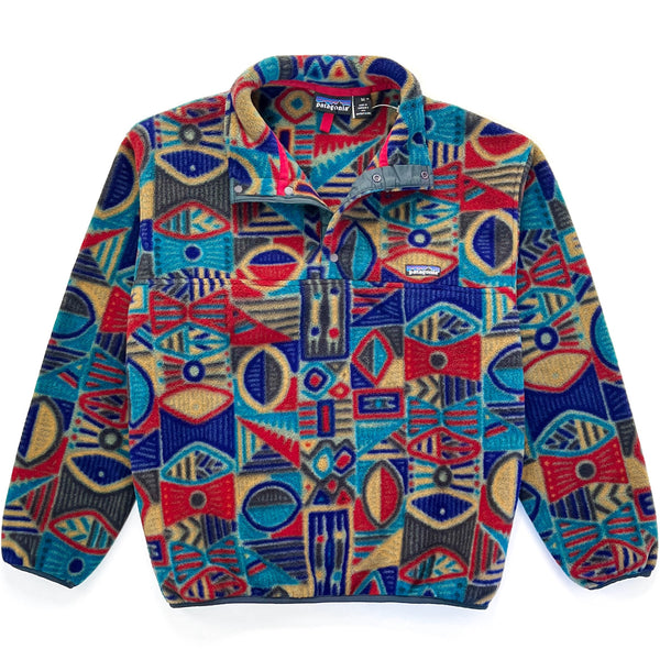 1995 Patagonia Made In The U.S.A. Printed Synchilla Snap-T, Aboriginal (M)