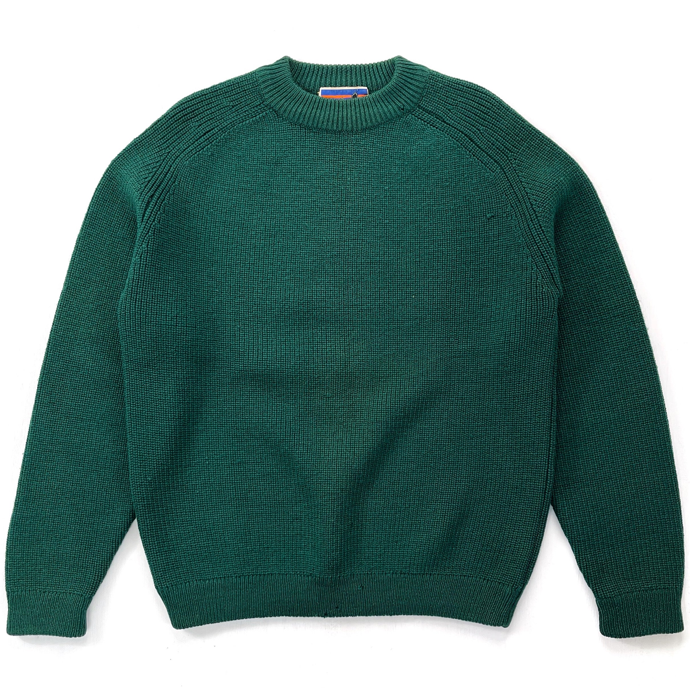 1970s Patagonia Wool Chamonix Guide Sweater, Forest Green (M)