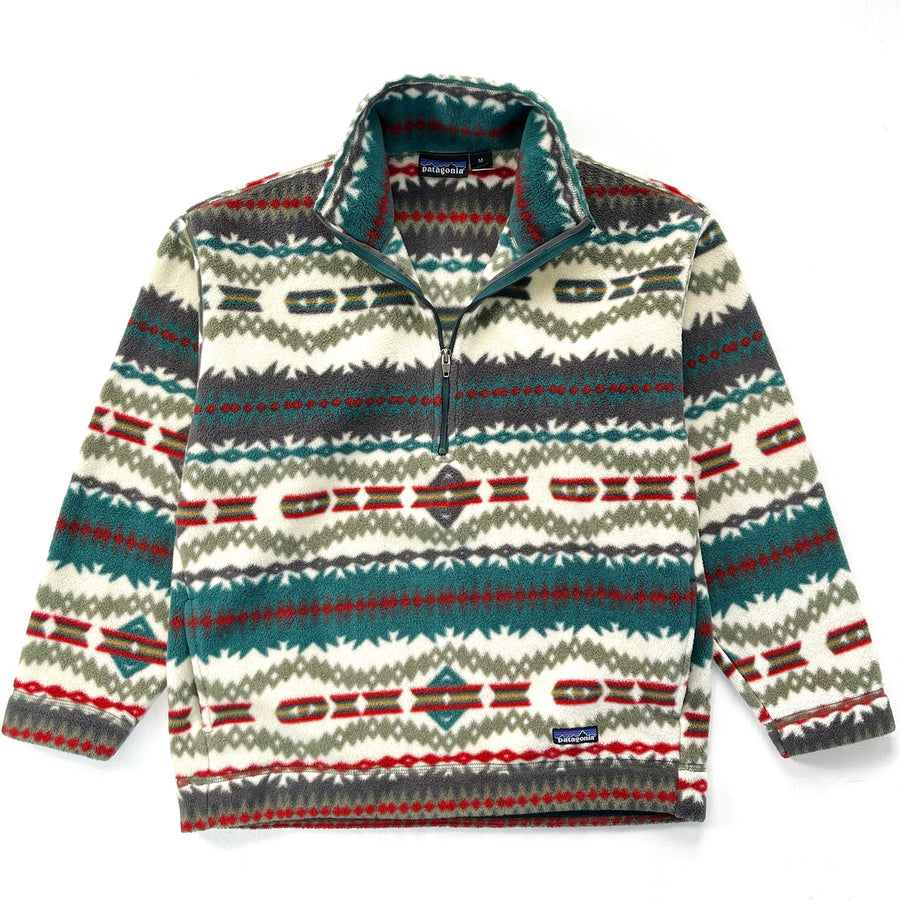 1994 Patagonia Printed Synchilla Sweater, Sacajawea: Ivory (M)