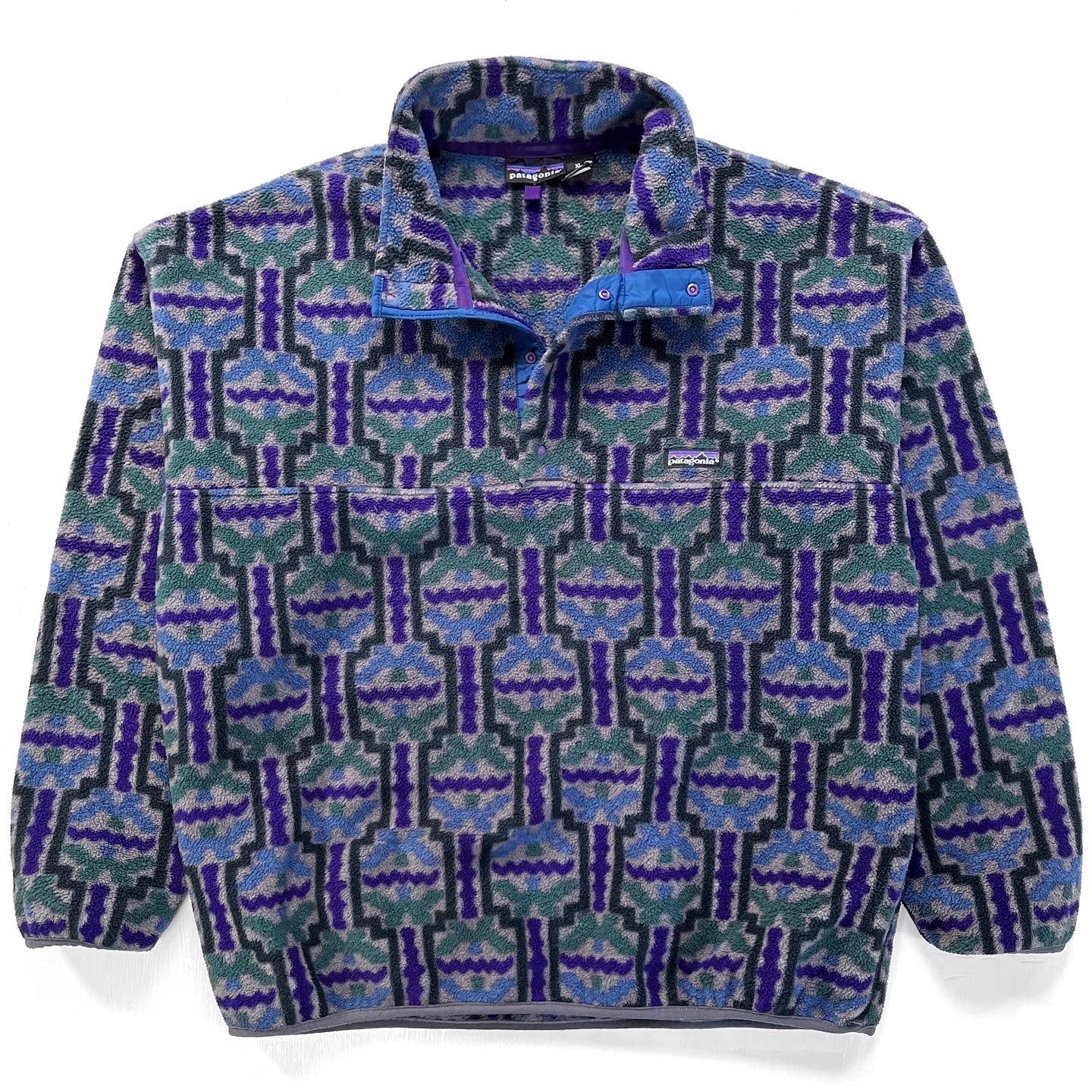 slee0529 1993 Patagonia Printed Synchilla Snap-T, Tehuelche: Charcoal (XL