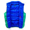1990 Patagonia Hi-Loft Goose Down Vest, Emerald & Cobalt (M)