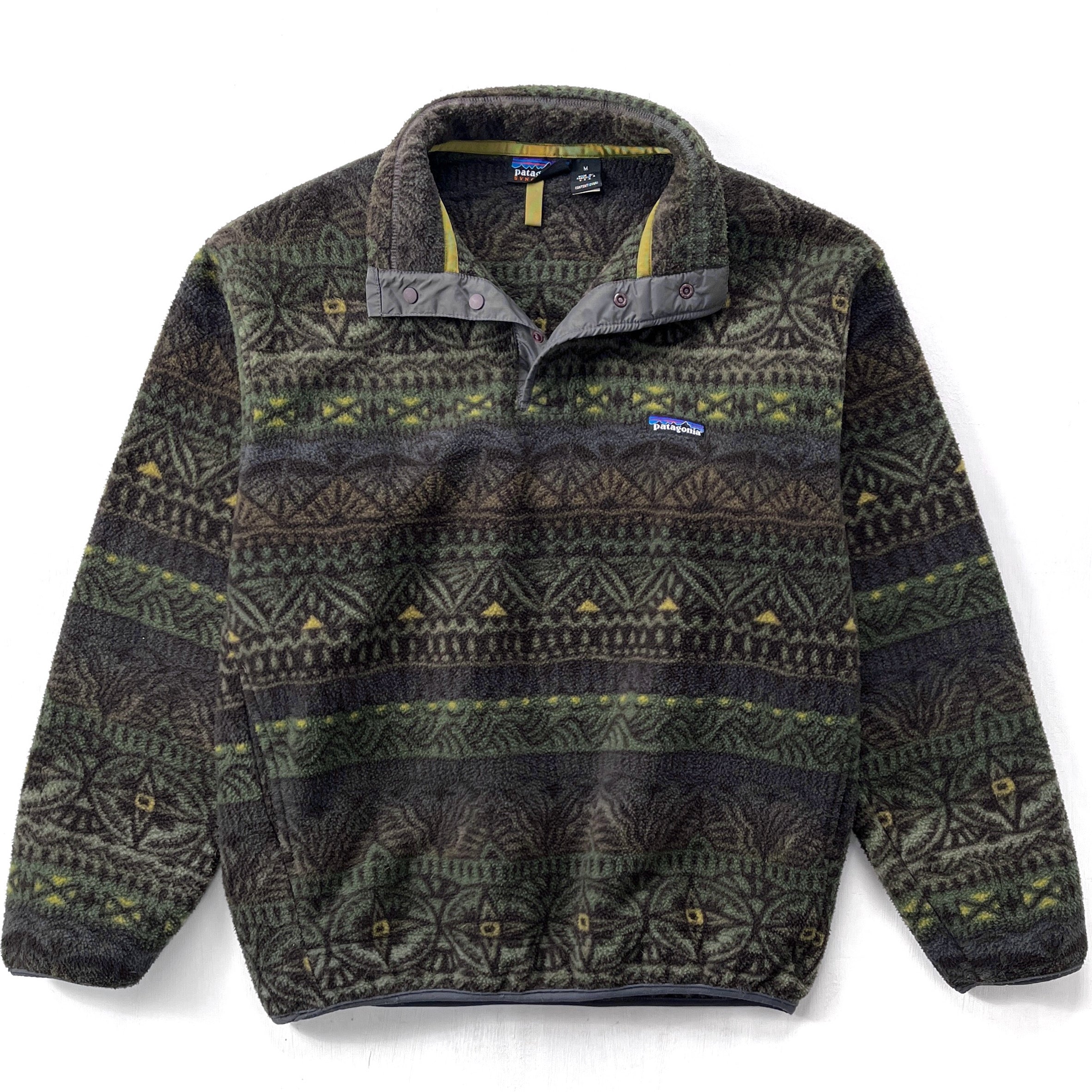 1998 Patagonia Printed Synchilla Snap-T, Tradewinds: Eucalyptus (M)