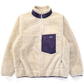 2014 Patagonia Classic Retro-X Fleece Jacket, Natural & Dark Purple (XL)