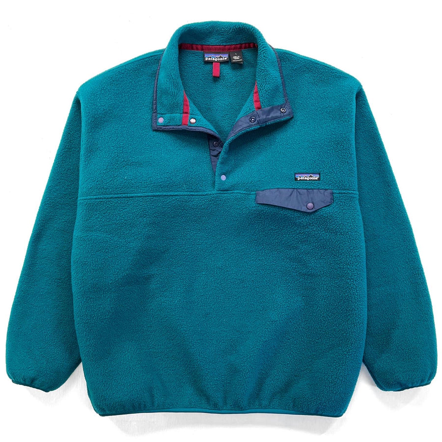 1995 Patagonia Synchilla Snap-T, Dark Teal & Charred Blue (L)