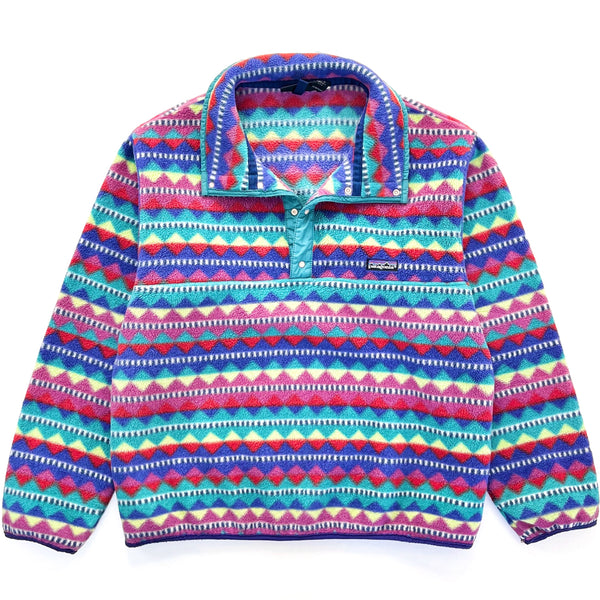 1992 Patagonia Made In The U.S.A. Printed Synchilla Snap-T, Diamonds (L)