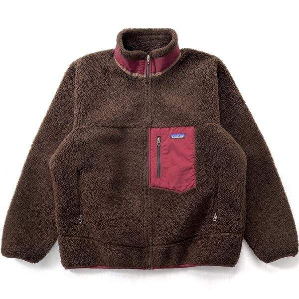 2011 Patagonia Classic Retro-X Fleece Jacket, Black Oak & Pomegranate (XL)