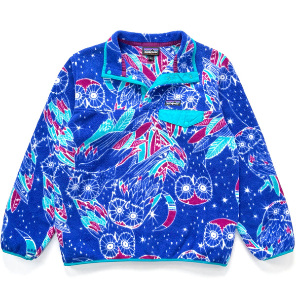 2016 Patagonia Womens Printed Synchilla Snap-T, Harvest Moon Owl (L)