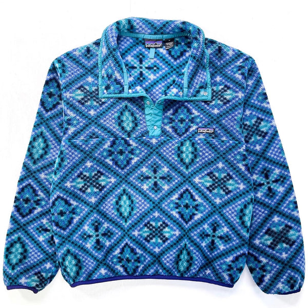 1993 Patagonia Printed Synchilla Snap-T, Mosaic: Heather Grey (M)