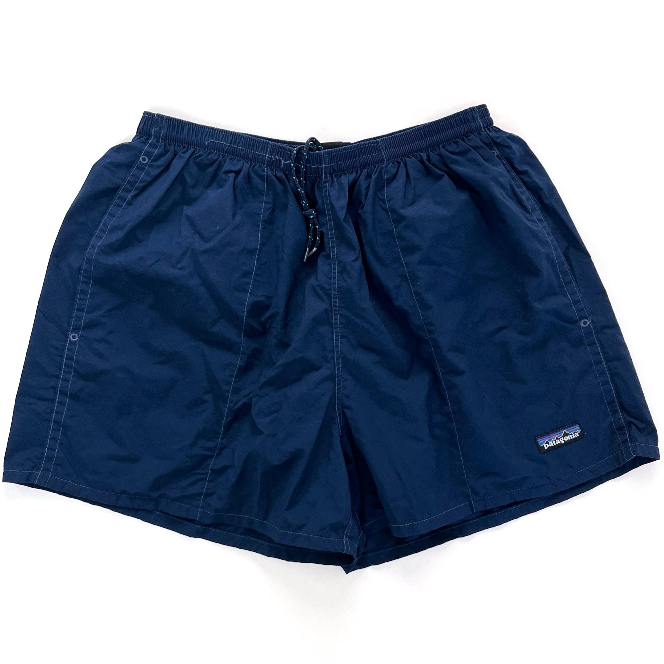 1998 Patagonia Mens 3.5” Nylon Baggies Shorts, Navy Blue (L) – Old
