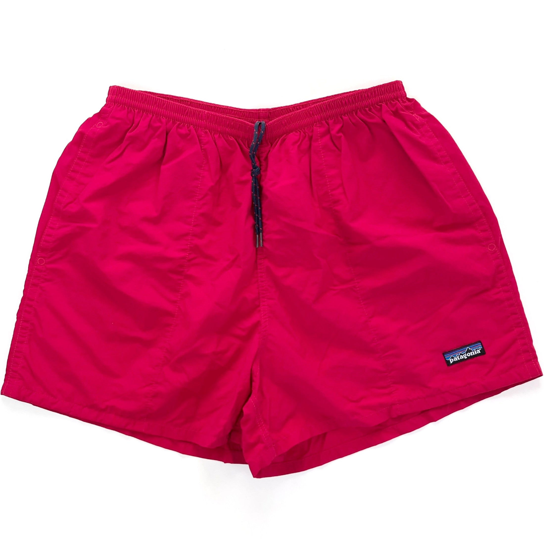 1998 Patagonia Mens 3.5” Nylon Baggies Shorts, Red (L)