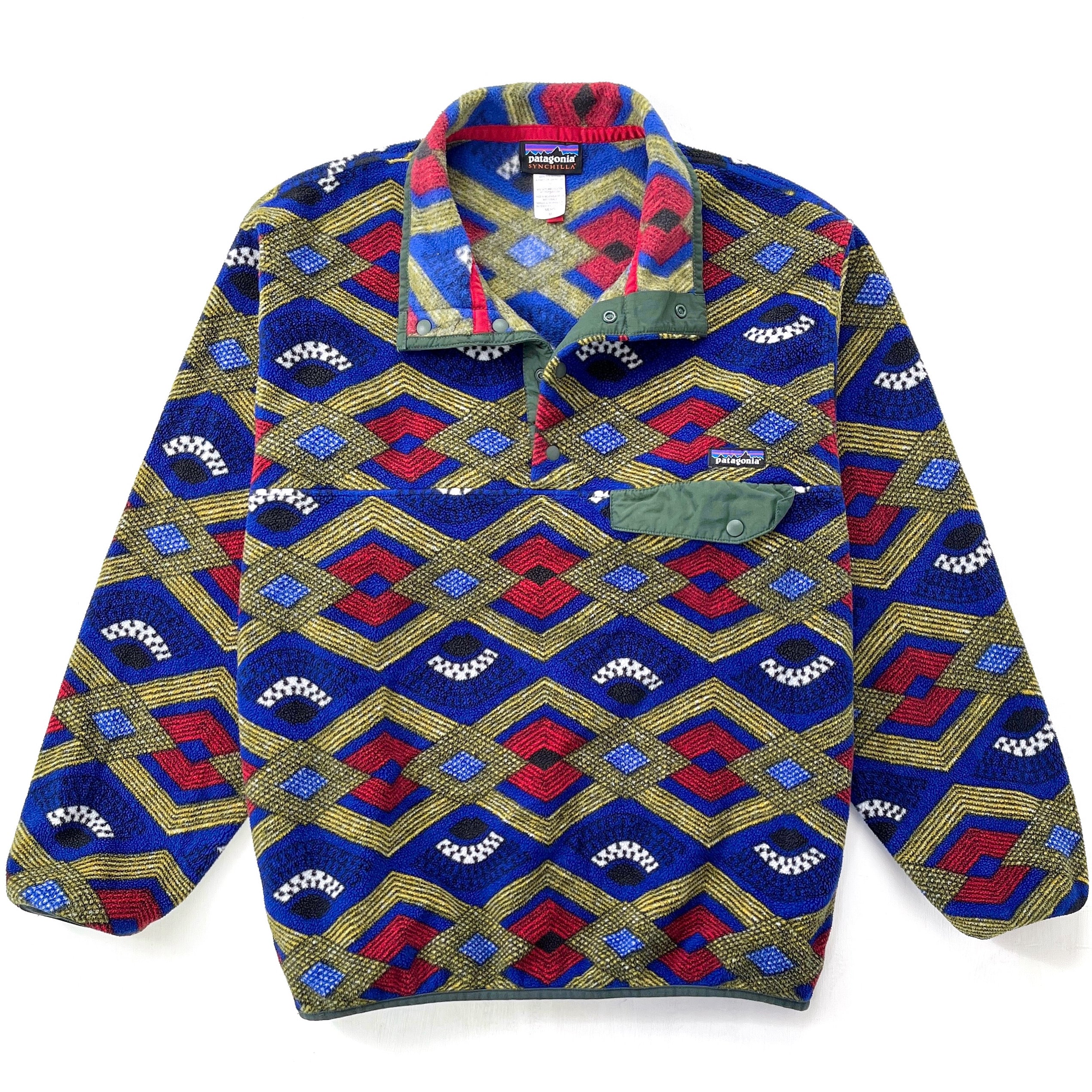 Patagonia Printed Synchilla Snap-T retailer Delta Navy Blue