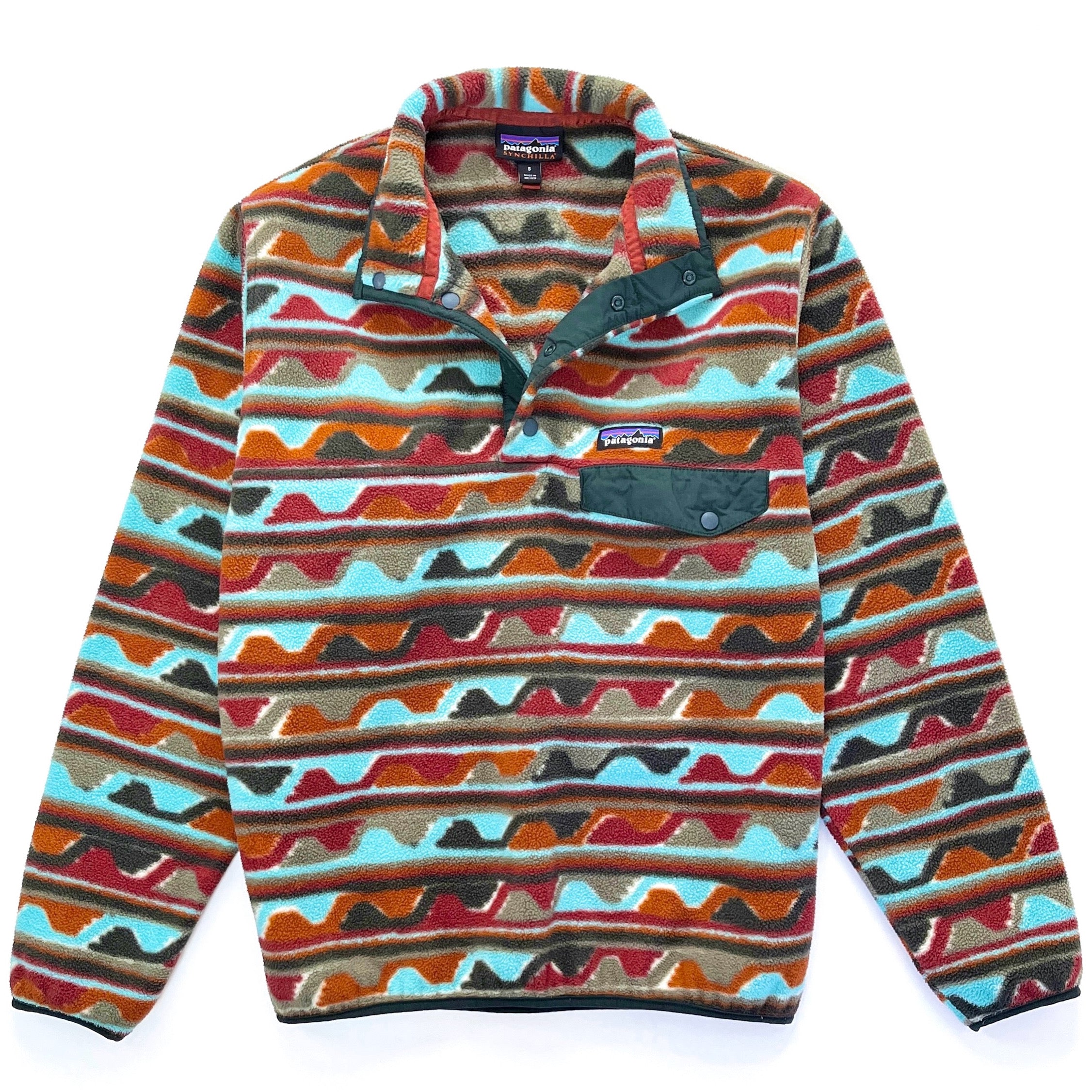 Patagonia SYNCHILLA スナップT S ネイビー レッド フリース プル