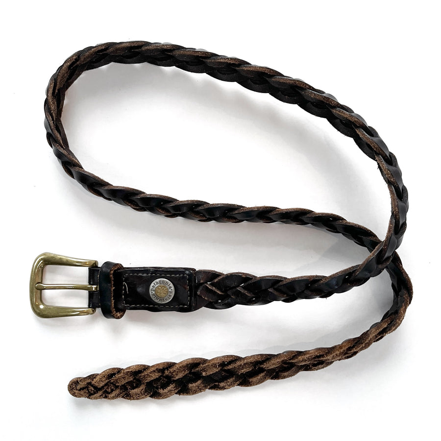 1995 Patagonia Made In The U.S.A. Braided Leather Belt, Dark Brown (34)
