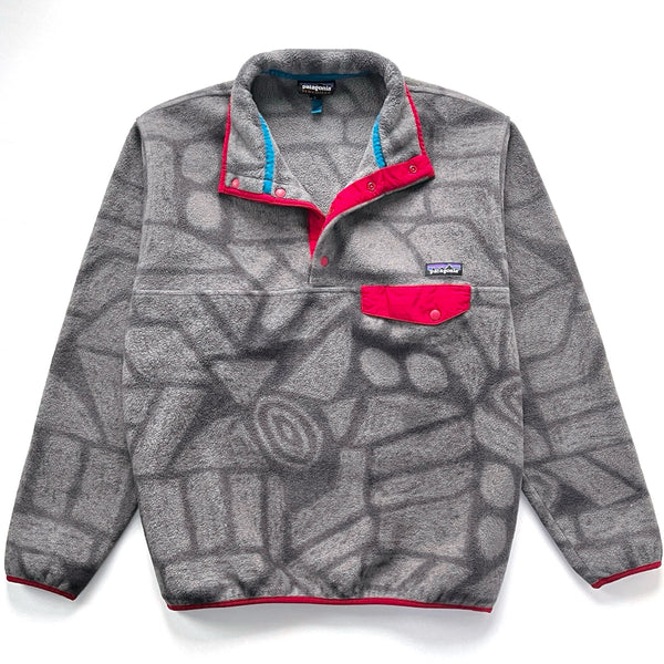 2015 Patagonia Printed Synchilla Snap-T Pullover, Shale: Forge Grey (L)