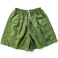 1998 Patagonia 5” Printed Pleated Nylon Baggies Shorts, Green (S)