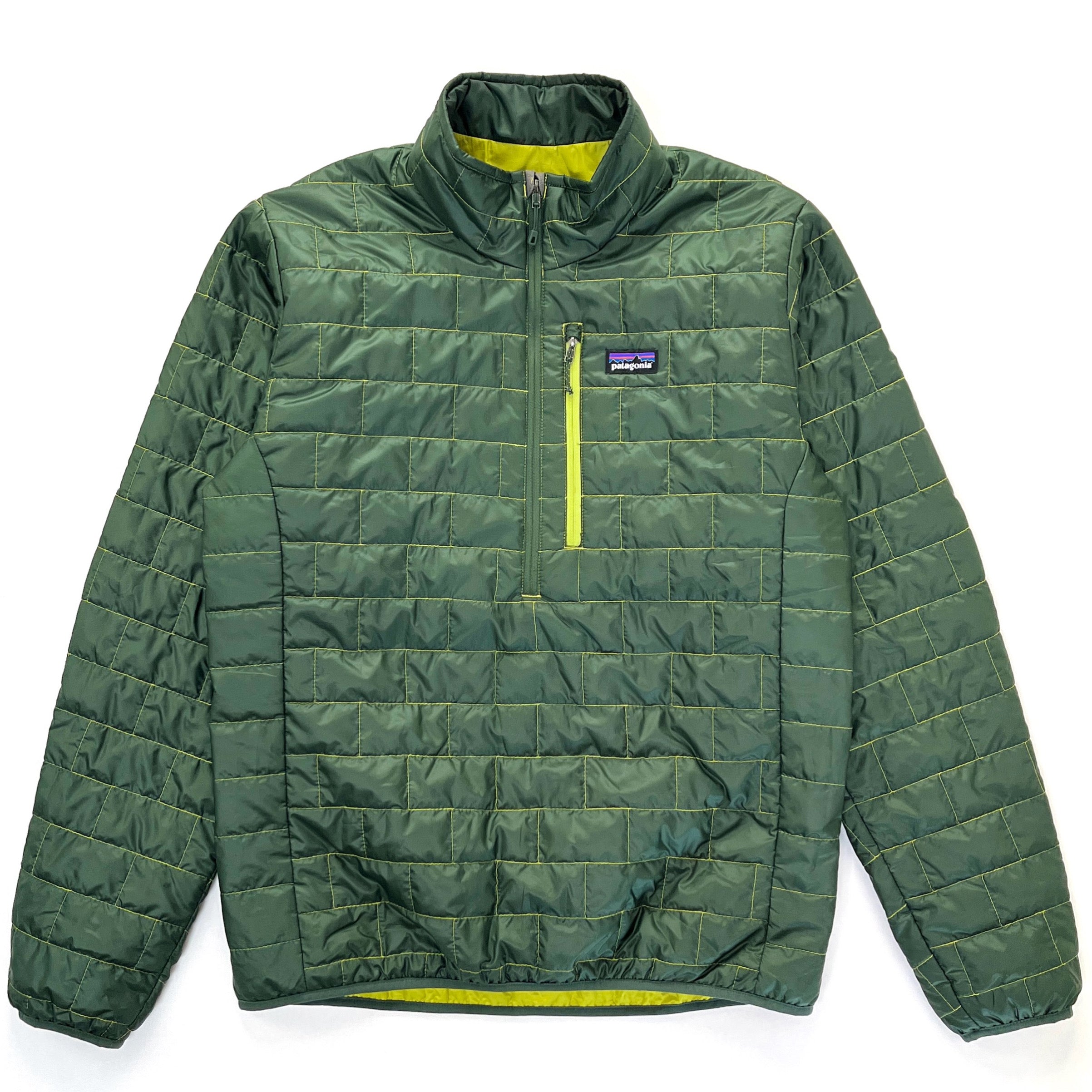 パタゴニアPatagoniaスキーウェアボーイズXL(14)グリーン系ネイビー系 2014 Patagonia Nano Puff Insulated Half-Zip Pullover, Arbor Green