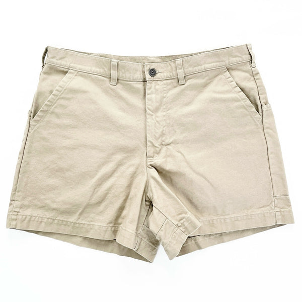 2007 Patagonia Mens 5” Cotton Canvas Stand Up Shorts, Tan (36)