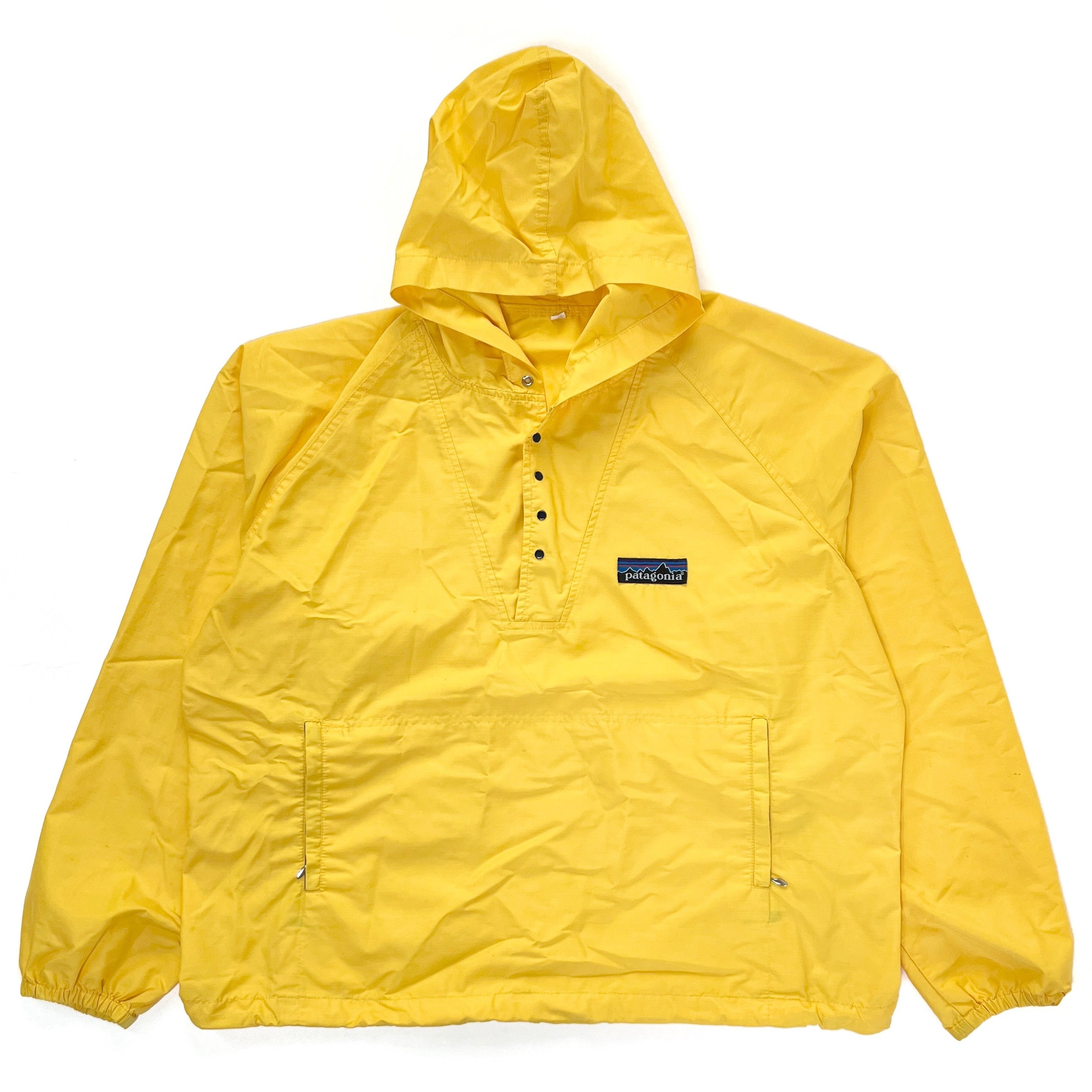 1985 Patagonia Made In The U.S.A. Hooded Baggies Pullover, Yellow