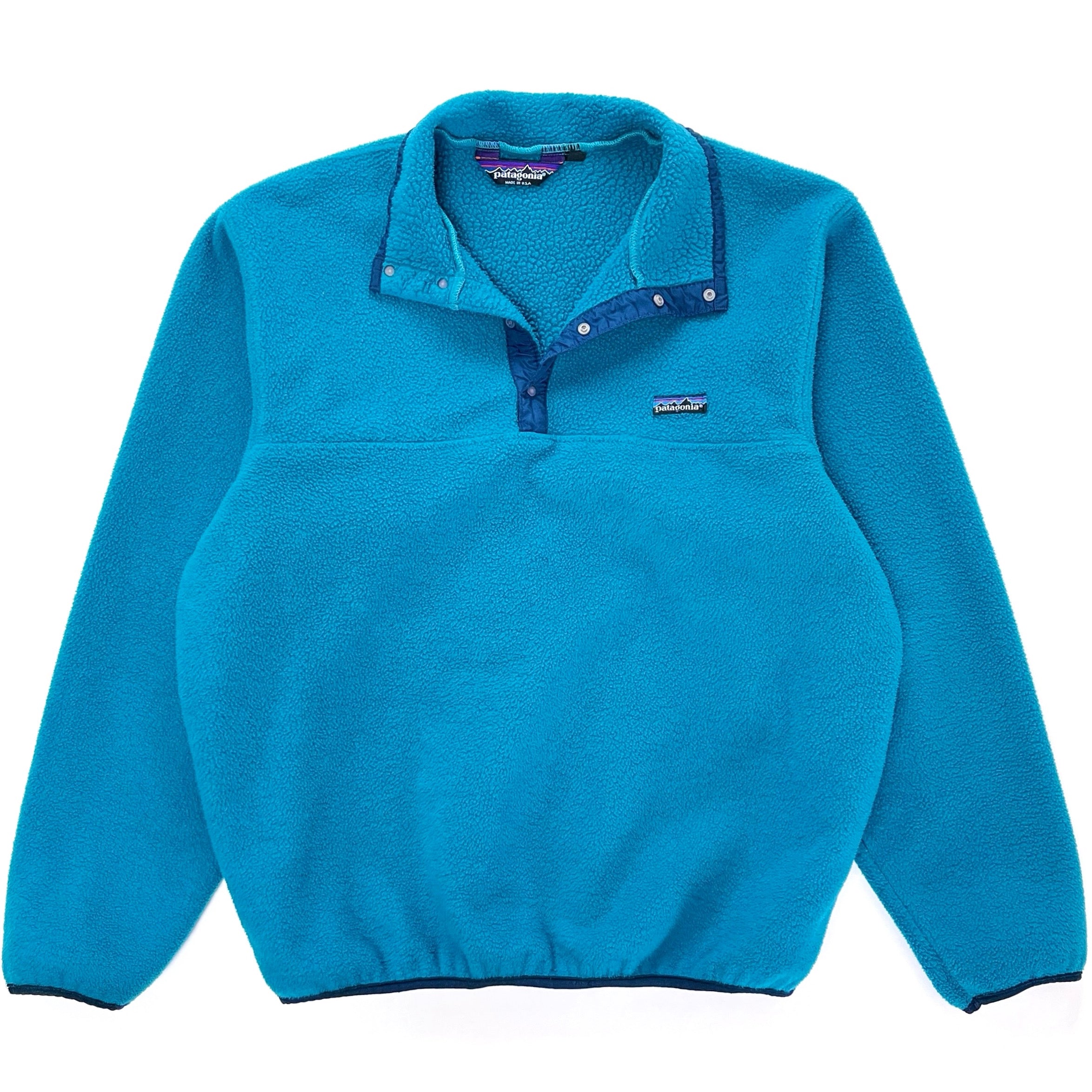 1985 Patagonia First Edition Synchilla Snap T-Neck, Blue /Navy (L/XL)