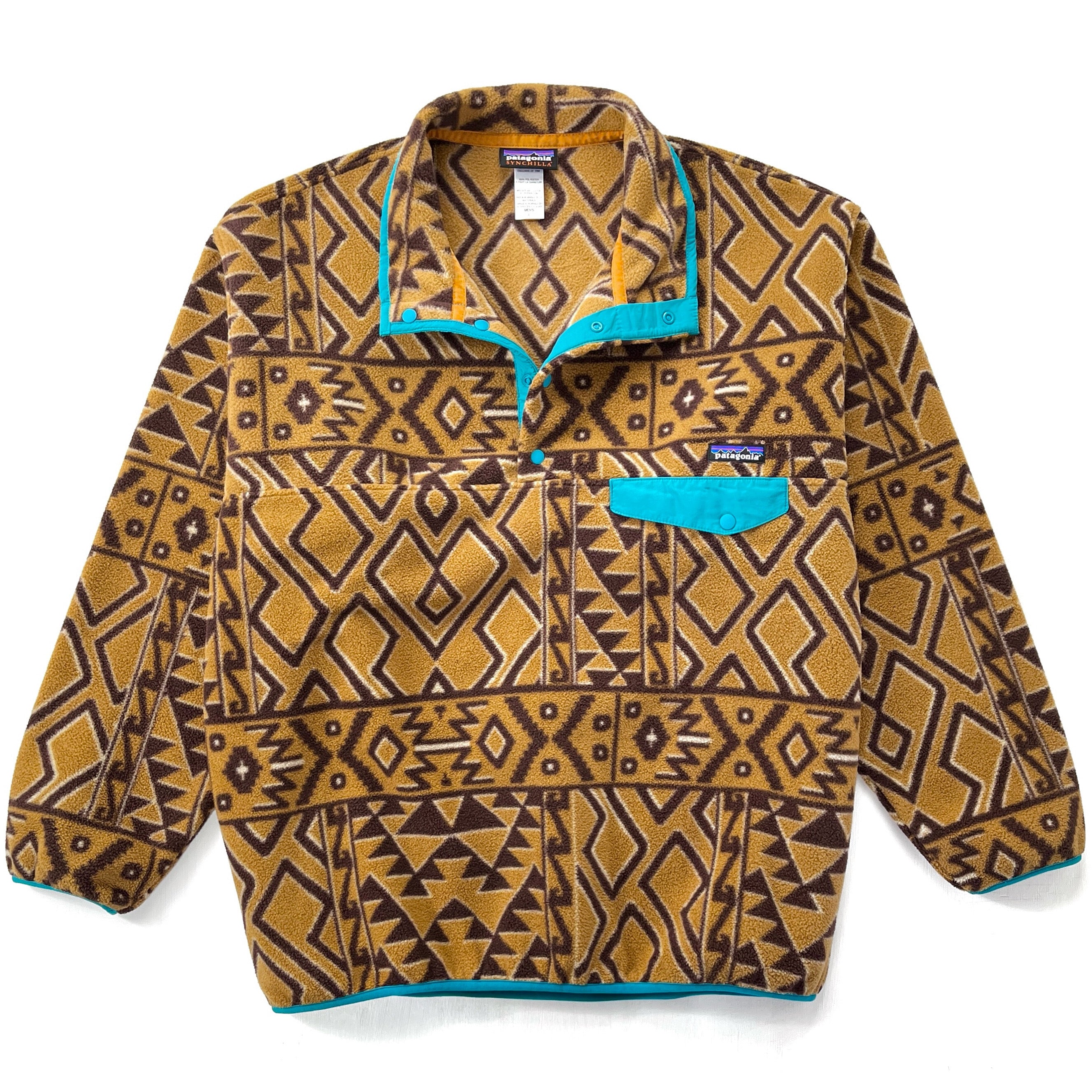 2014 Patagonia Printed Synchilla Snap-T, Montana Siete: Brown (L)