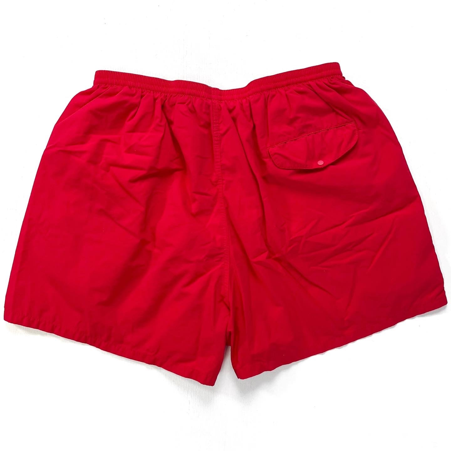 2000 Patagonia Mens 4” Nylon Baggies Shorts, Phoenix Red (L)
