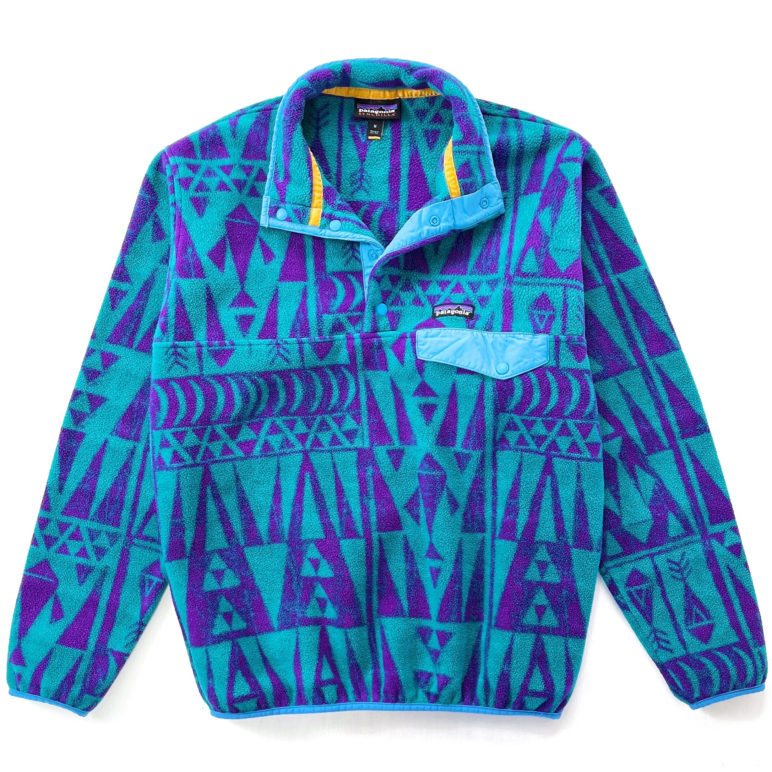 2017 Patagonia Printed Synchilla Snap-T, Tribal Geo: True Teal (M)