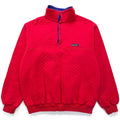 1987 Patagonia Cotton Diamond Quilt Snap-T, Red & Cobalt (M/L)