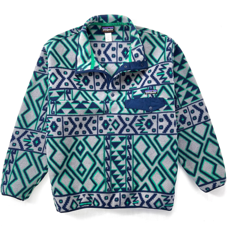 2014 Patagonia Printed Synchilla Snap-T, Montana Siete: Grey (M/L)