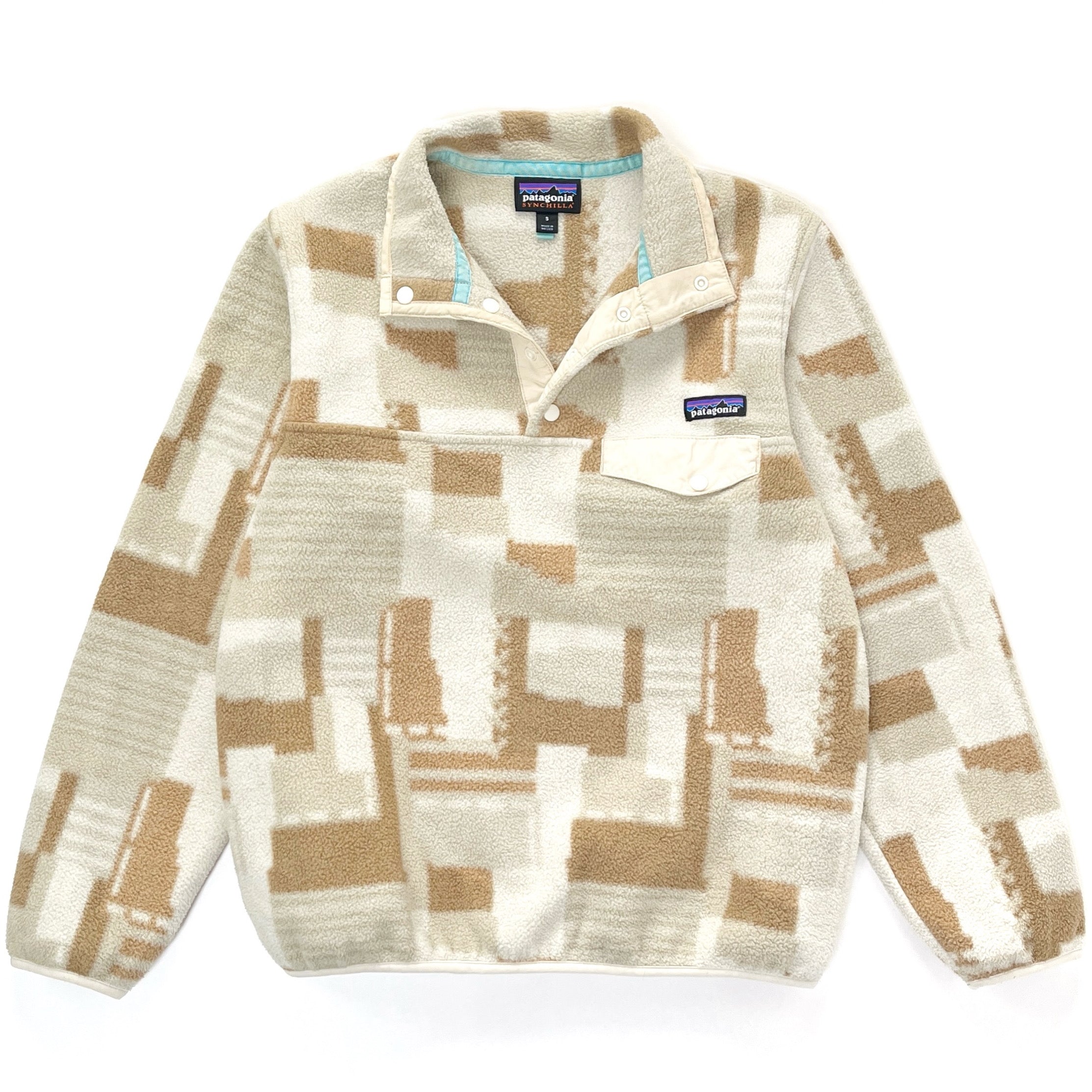2016 Patagonia Womens Printed Synchilla Snap-T Pullover, Birch