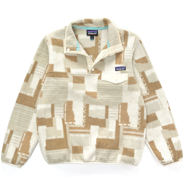 2016 Patagonia Womens Printed Synchilla Snap-T Pullover, Birch: White (S)