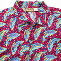 1992 Patagonia Mens Cotton A/C Print Shirt, Fish: Red (L)