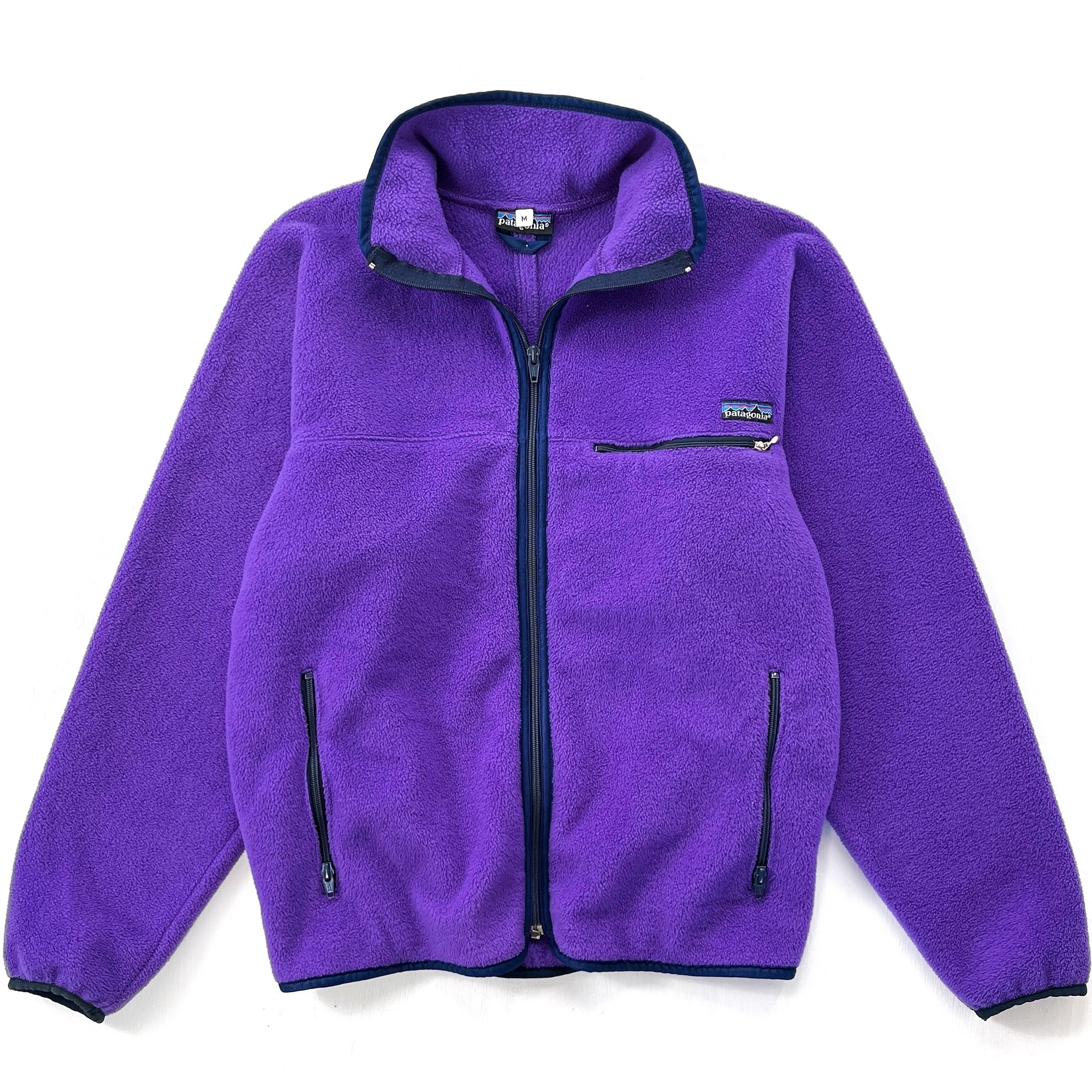 1985 Patagonia First Edition Full-Zip Synchilla Cardigan, Purple (S)