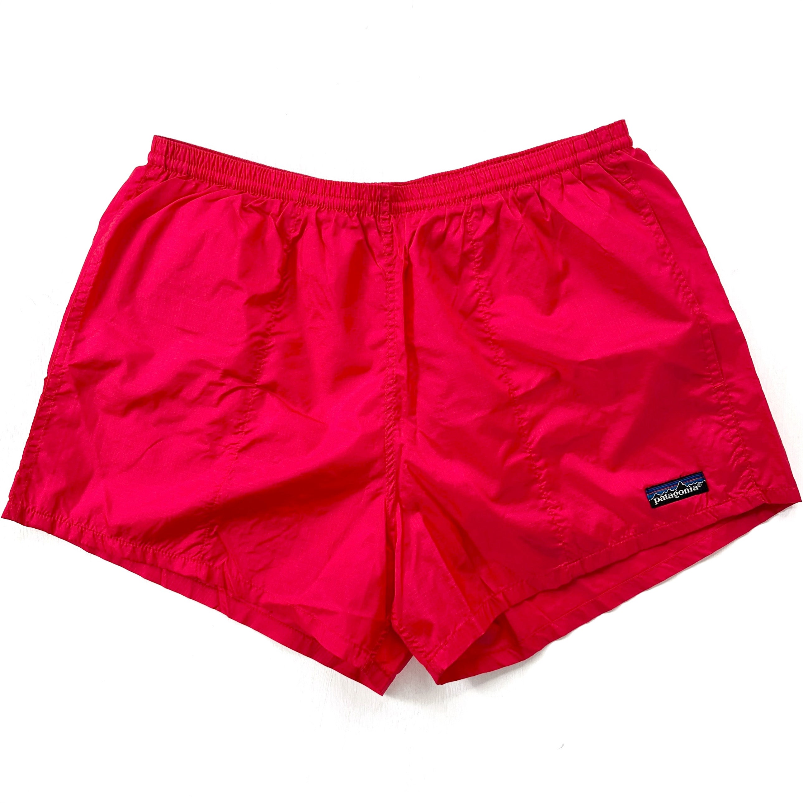 1980s Patagonia 3.5 Ripstop Nylon Baggies Lites Shorts Bright Red L