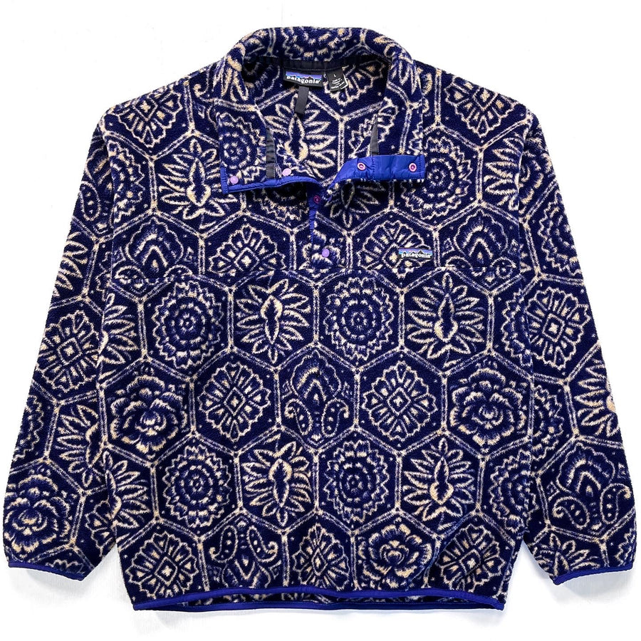1995 Patagonia Printed Synchilla Snap-T Pullover, Nepali Hexagon (L)