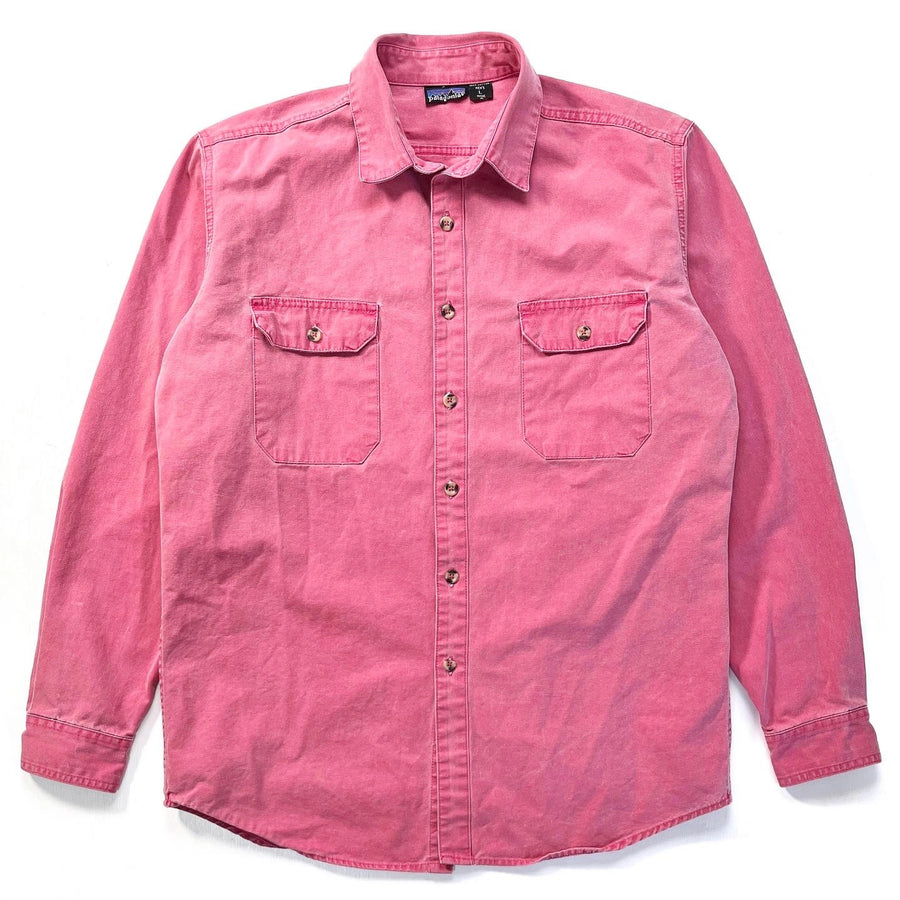 1988 Patagonia Mens Cotton Canvas Shirt, Weathered Pink (L)