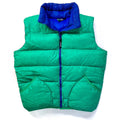 1990 Patagonia Hi-Loft Goose Down Vest, Emerald & Cobalt (L)