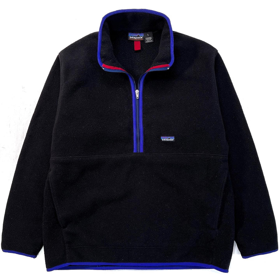 1999 Patagonia Synchilla Marsupial Pullover, Black & Cobalt (L)