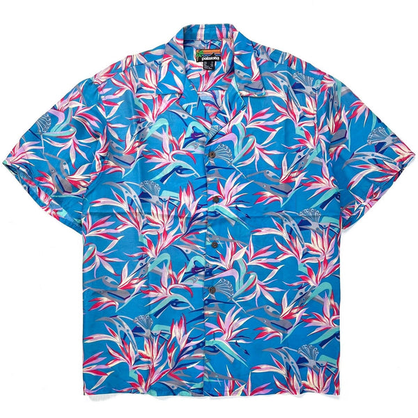 1985 Patagonia First Edition Pataloha Hawaiian Shirt, Birds of Paradise (XL)
