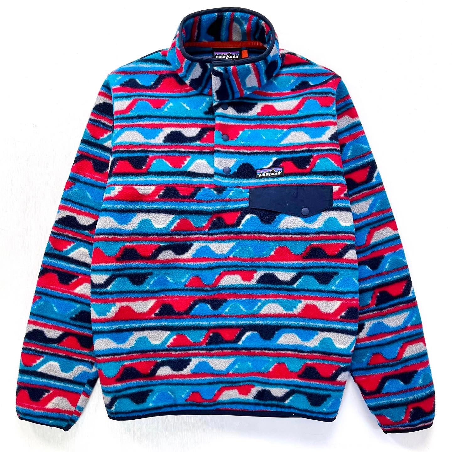 2016 Patagonia Printed Synchilla Snap-T, Delta: Navy Blue (XS/S)