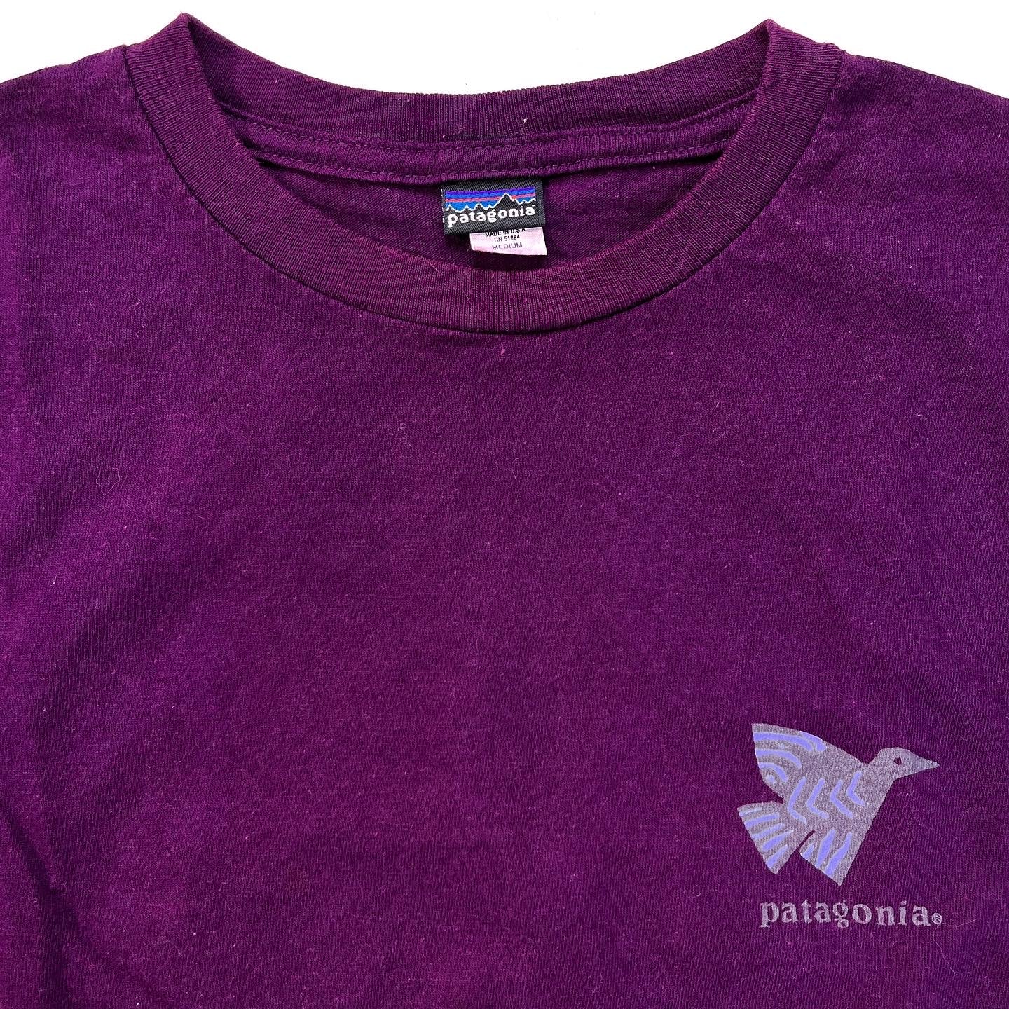 1992 Patagonia Made In The U.S.A. Printed T-Shirt, Dark Purple (S)