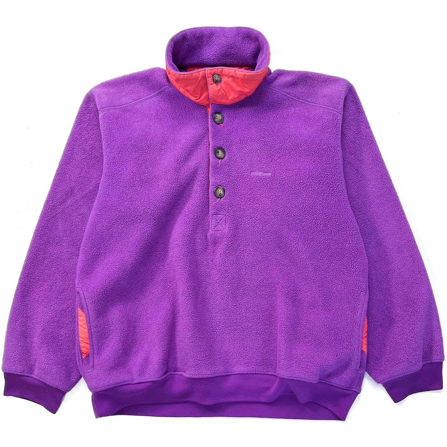 1991 Patagonia Collared Synchilla Sweater, Larkspur & Lobster (M)
