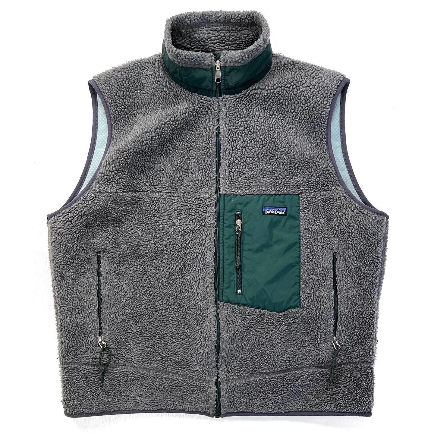 1999 Patagonia Made In The U.S.A. Retro-X Vest, Charcoal & Hunter (XL)