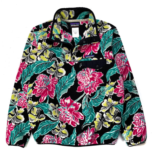 2015 Patagonia Womens Printed Synchilla Snap-T, Floral Print (S)